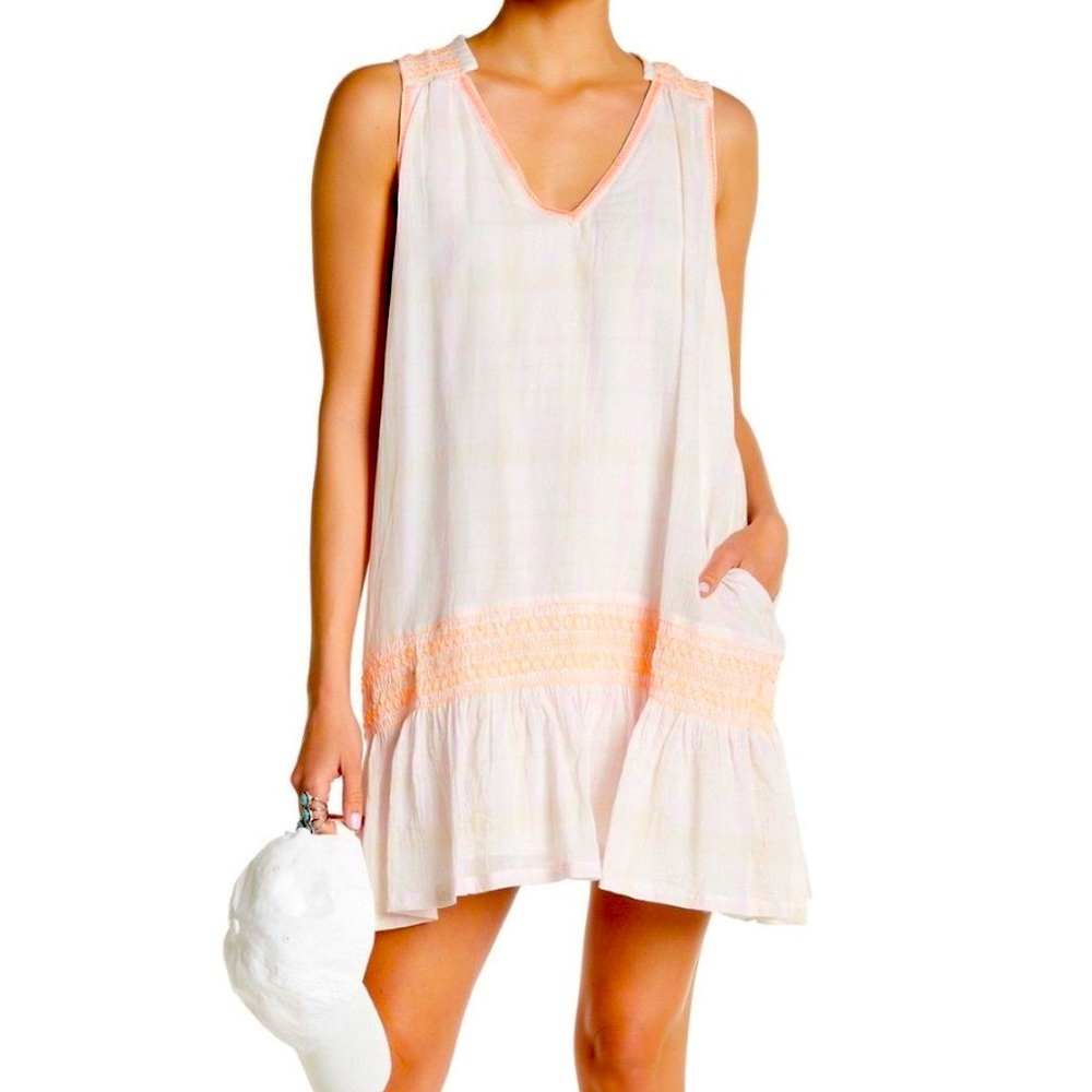 FREE PEOPLE SzS SLEEVELESS MINI DRESS IVORY COMBO